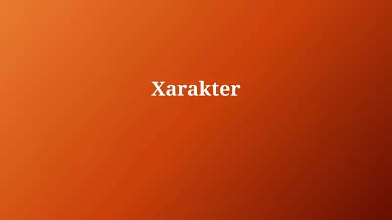 Xarakter 1