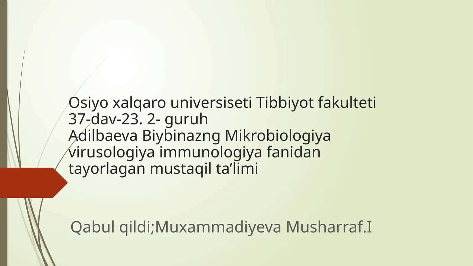 Mavzu;Dibakterioz  va dizbakteriozning zamonaviy bakteriologik diagnostikasi haqida to'liq malumot 1