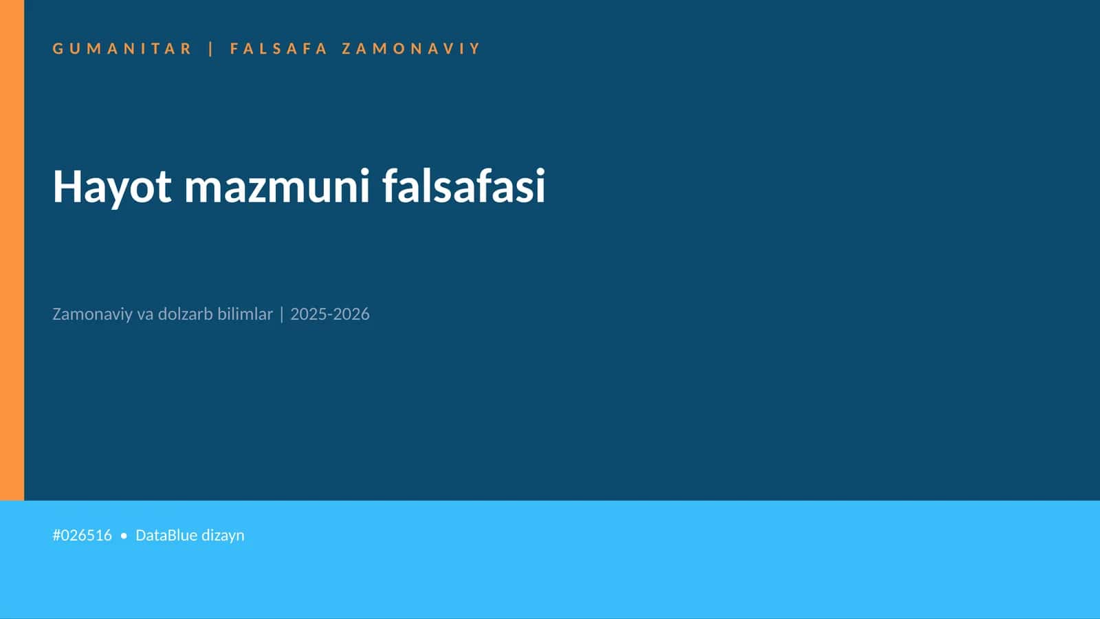 Hayot mazmuni falsafasi 1