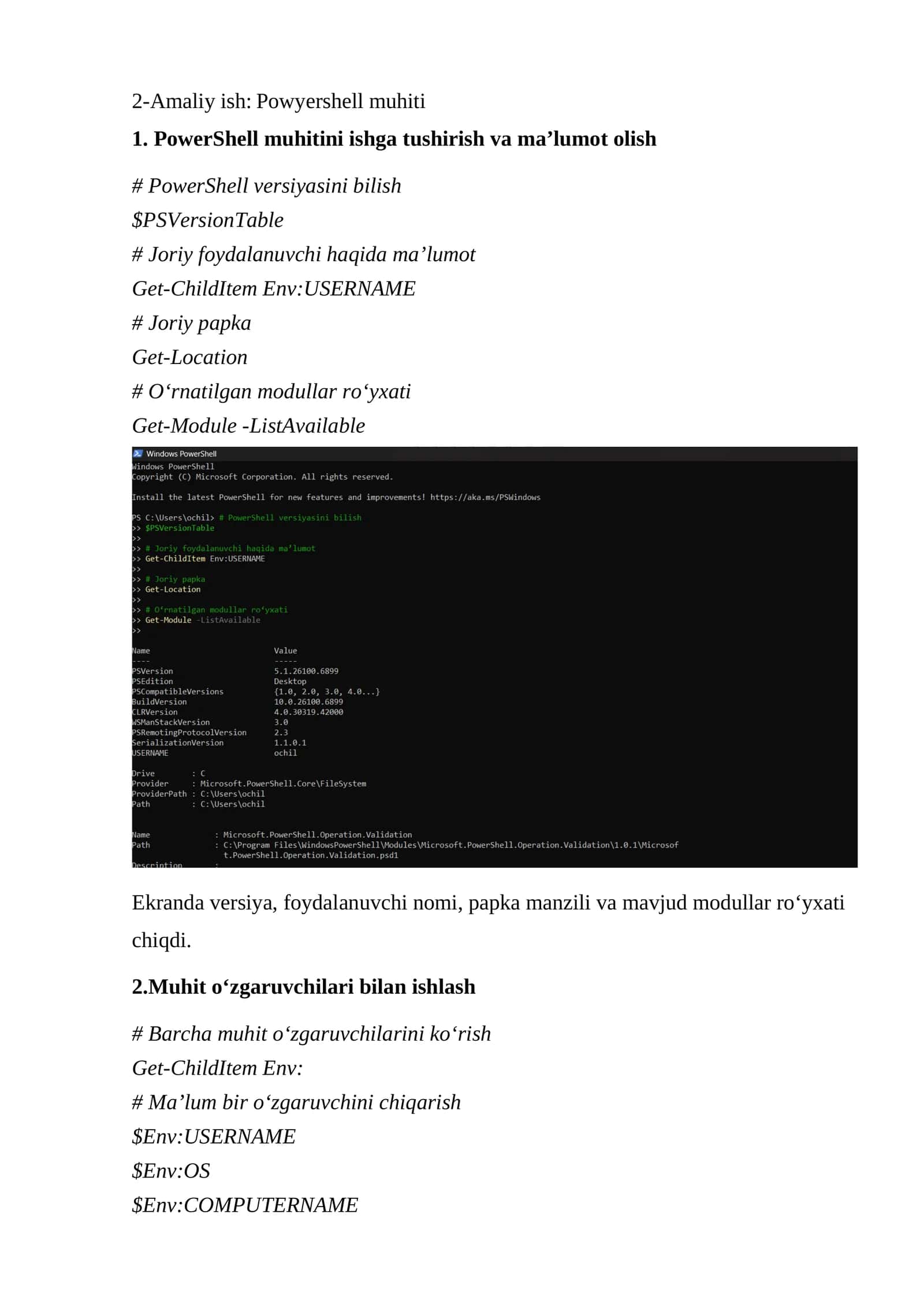Powyershell muhiti 1