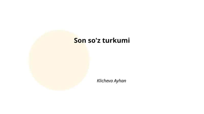 Son so'z turkumi 1