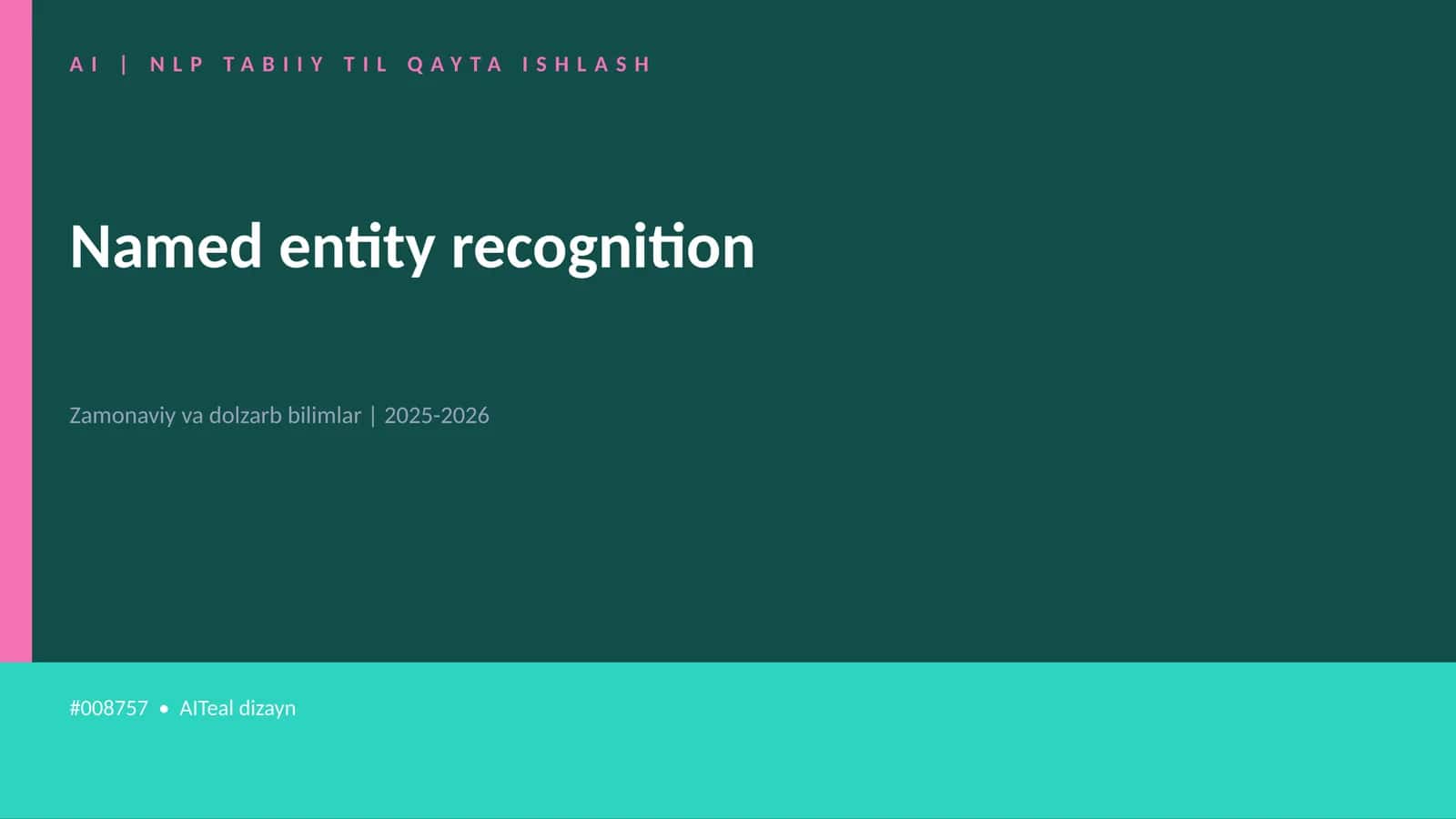 Named entity recognition 1