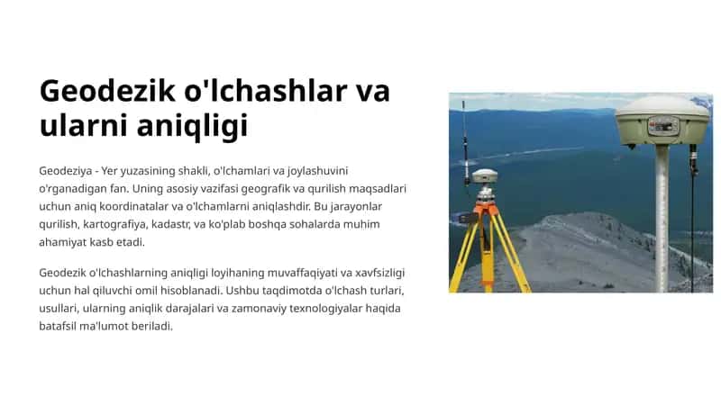 Geodezik o'lchashlar va ularni aniqligi 1
