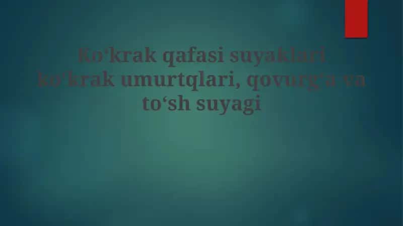 Ko'krak qafasining suyaklari 1