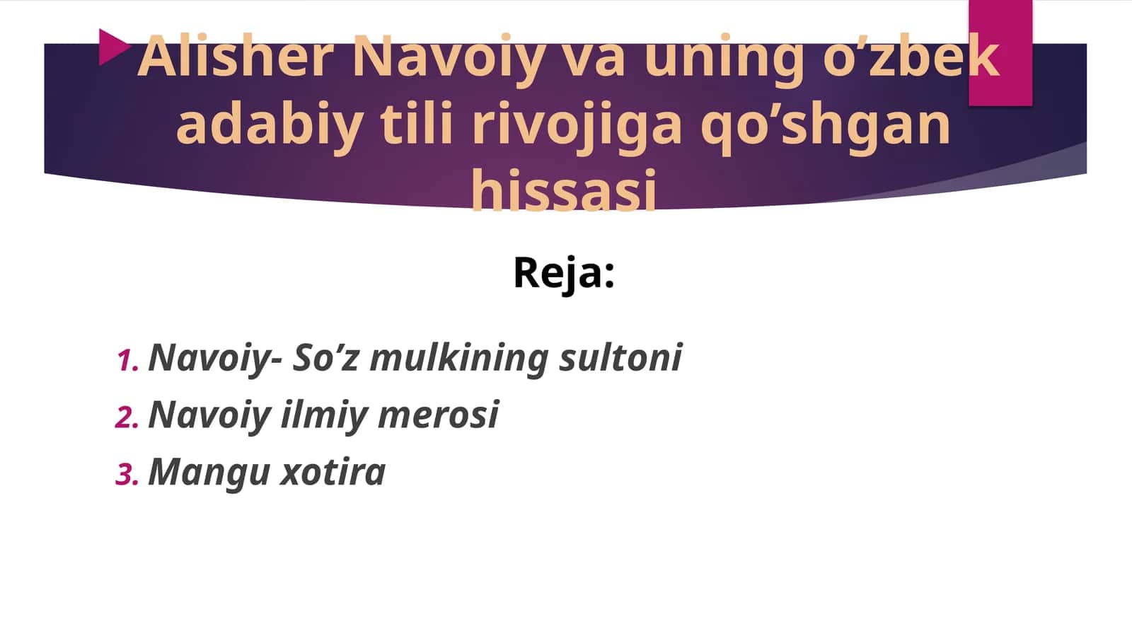 Navoiy- So’z mulkining sultoni 1