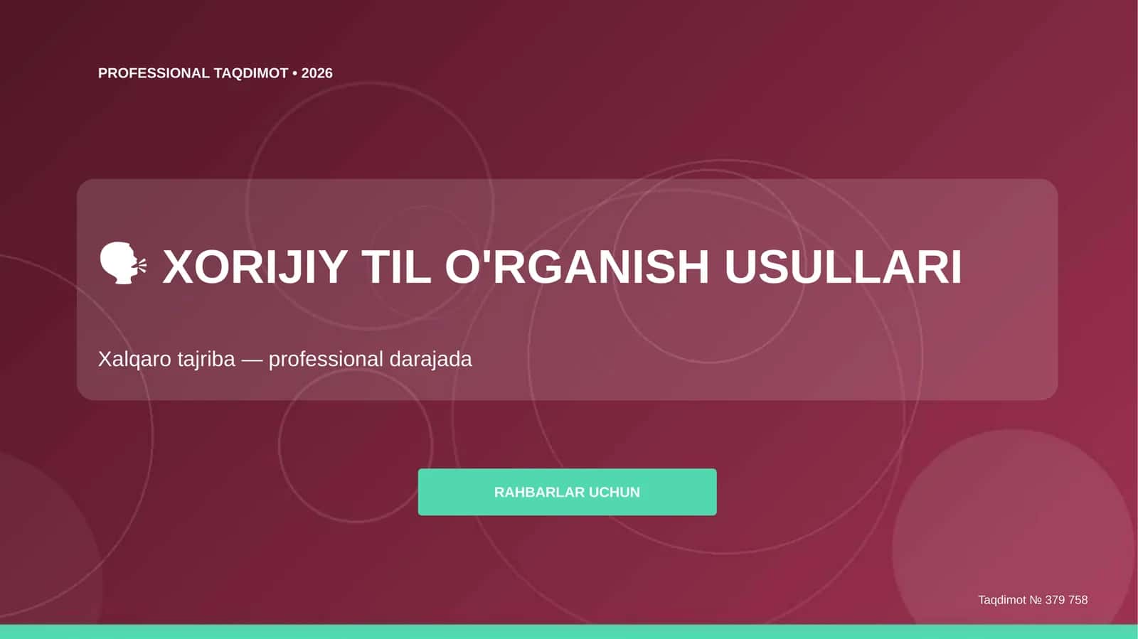 XORIJIY TIL O'RGANISH USULLARI 1