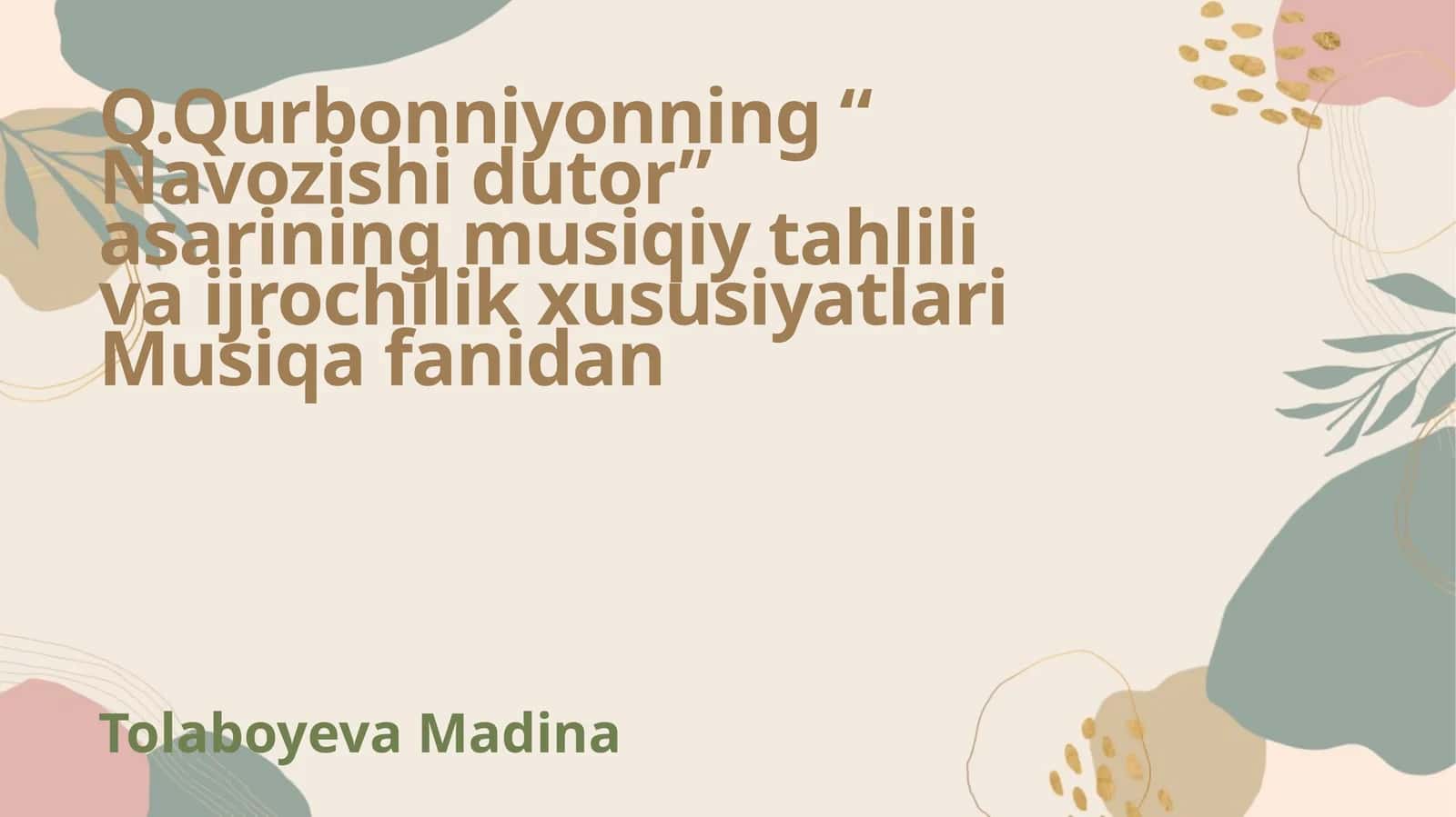 Navozishi dutor 1