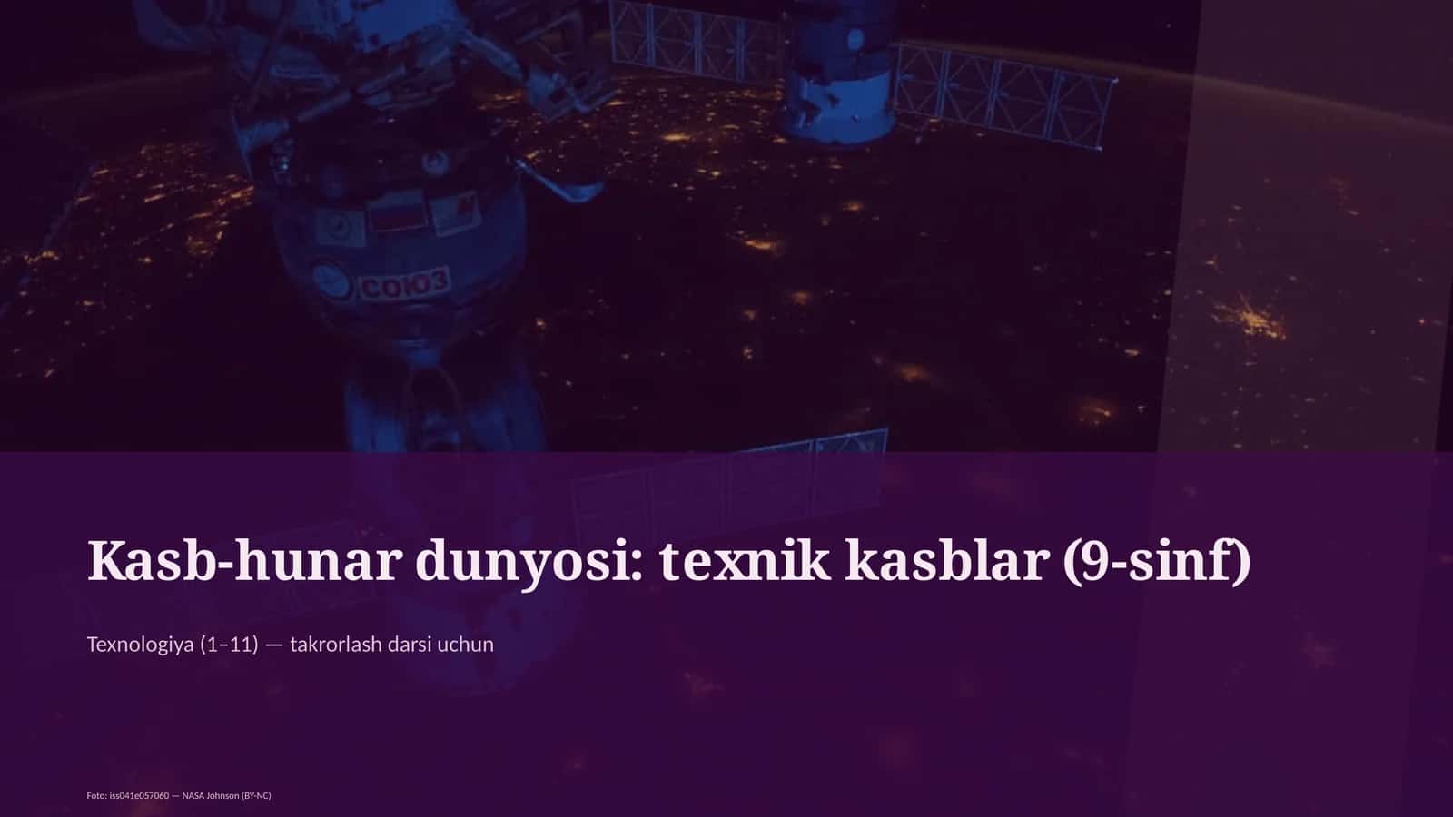 Kasb-hunar dunyosi: texnik kasblar (9-sinf) 1
