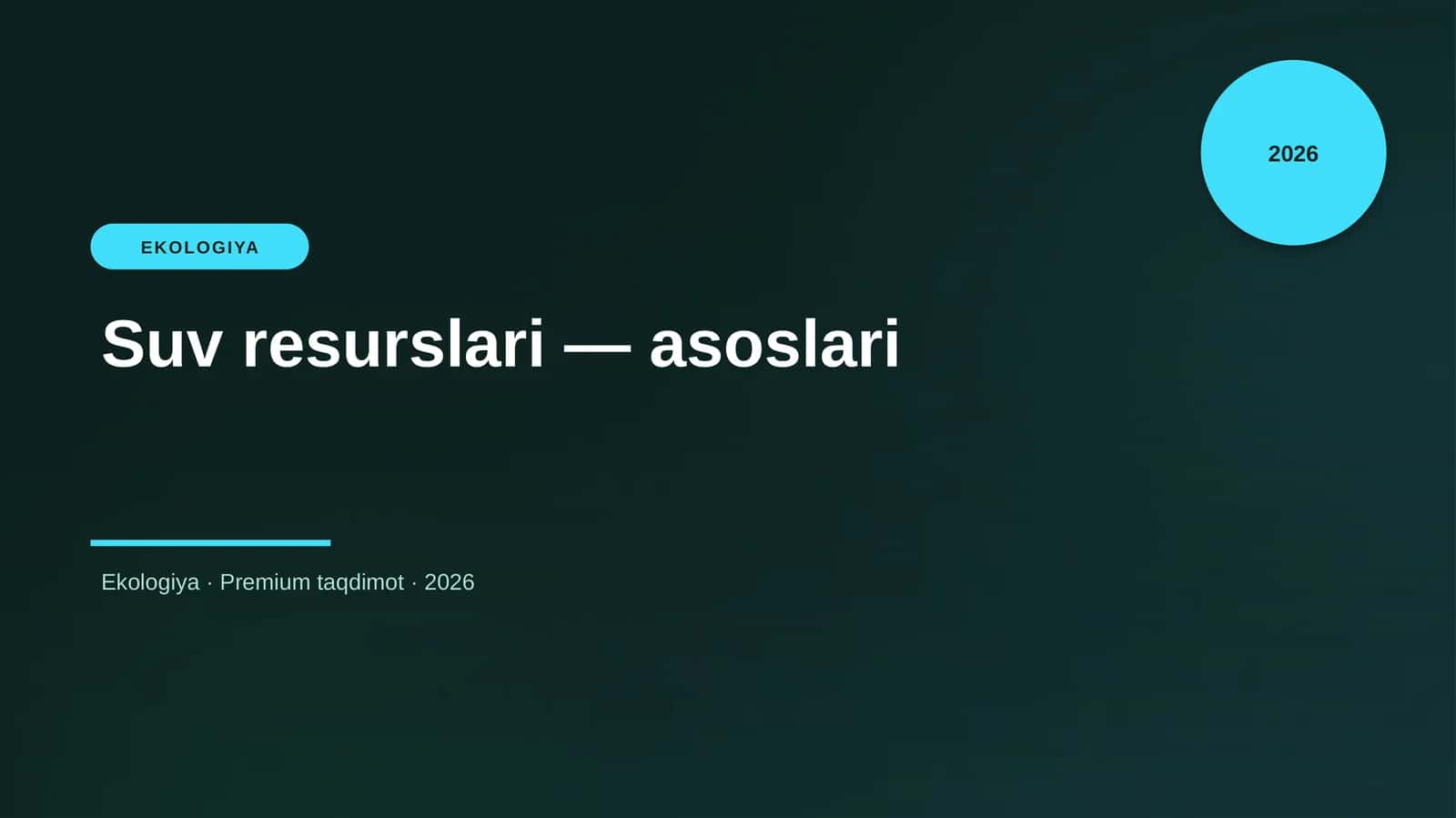 Suv resurslari — asoslari 1