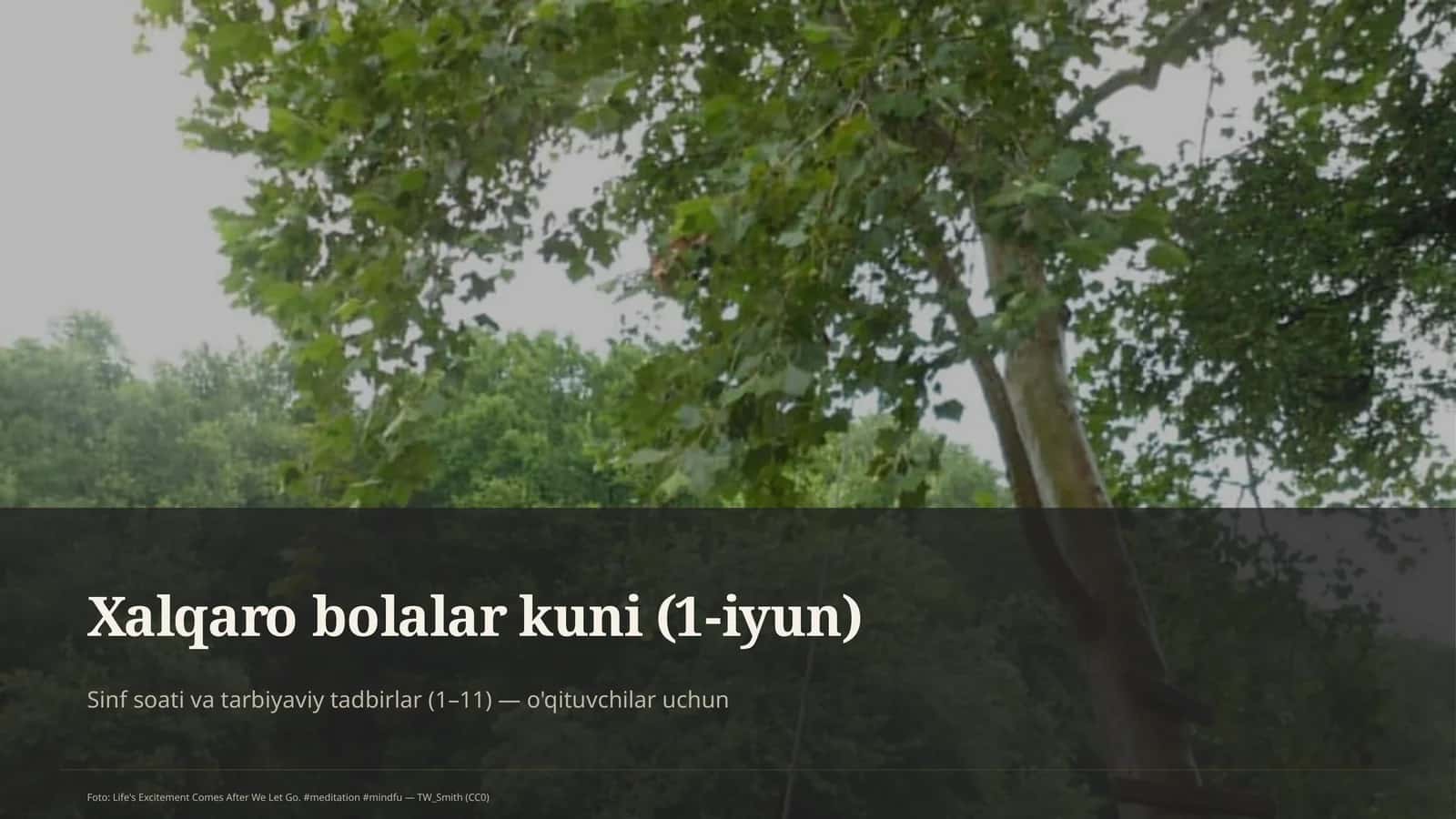Sinf soati va tarbiyaviy tadbirlar (1–11) — o'qituvchilar uchun 1