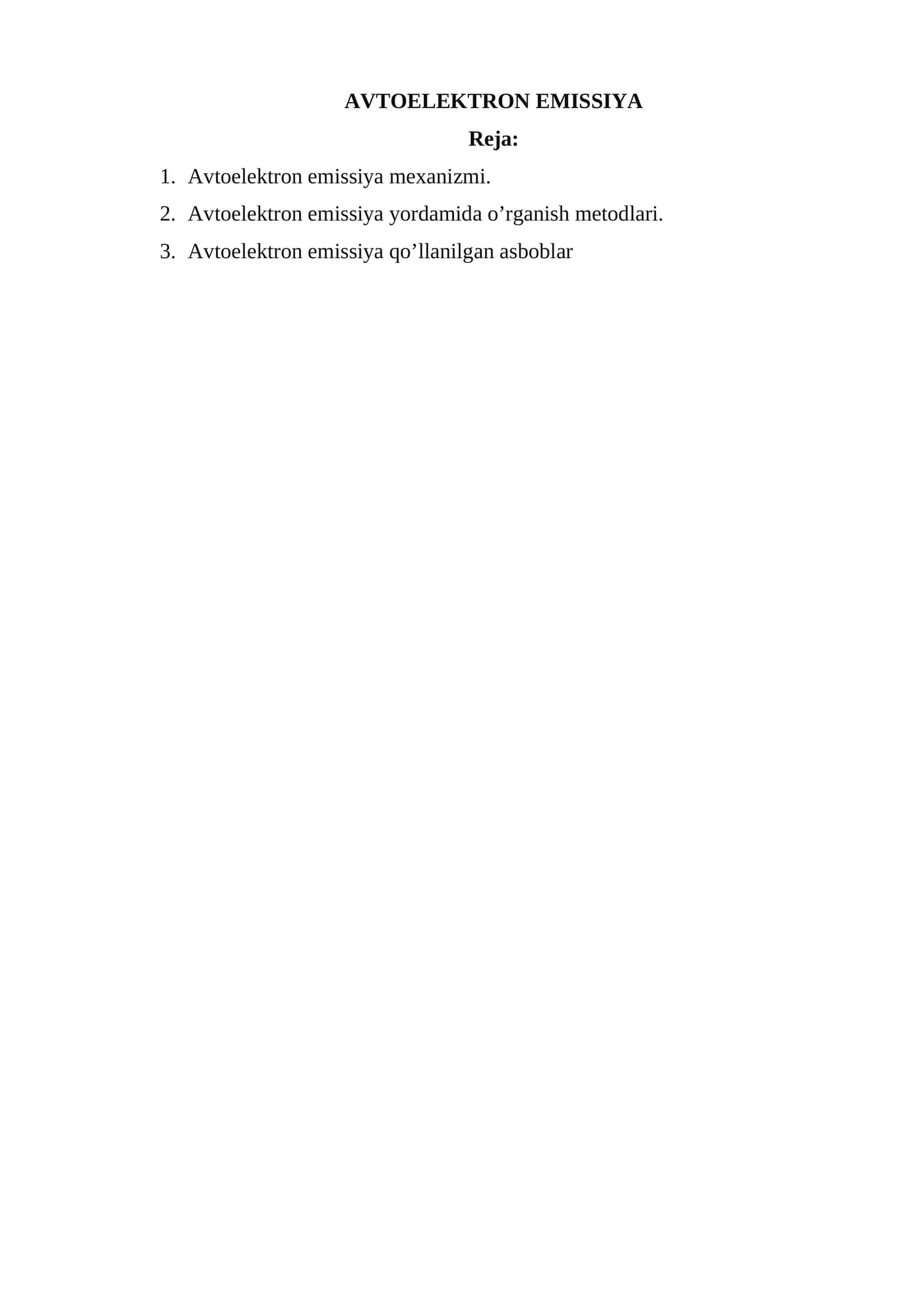 AVTOELEKTRON EMISSIYA 1