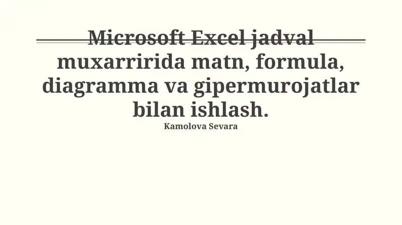 Microsoft Excel 1