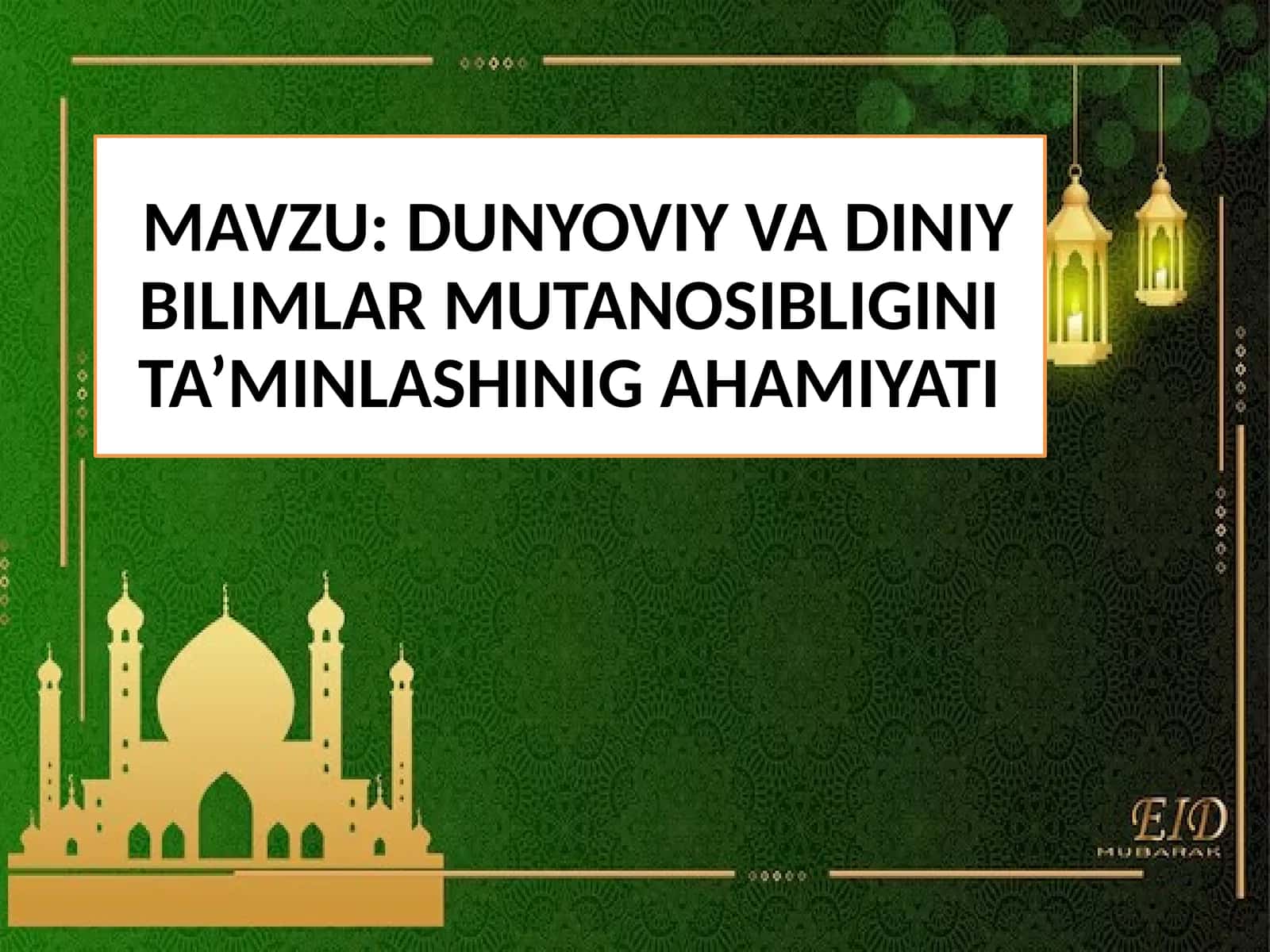 DUNYOVIY VA DINIY BILIMLAR 1