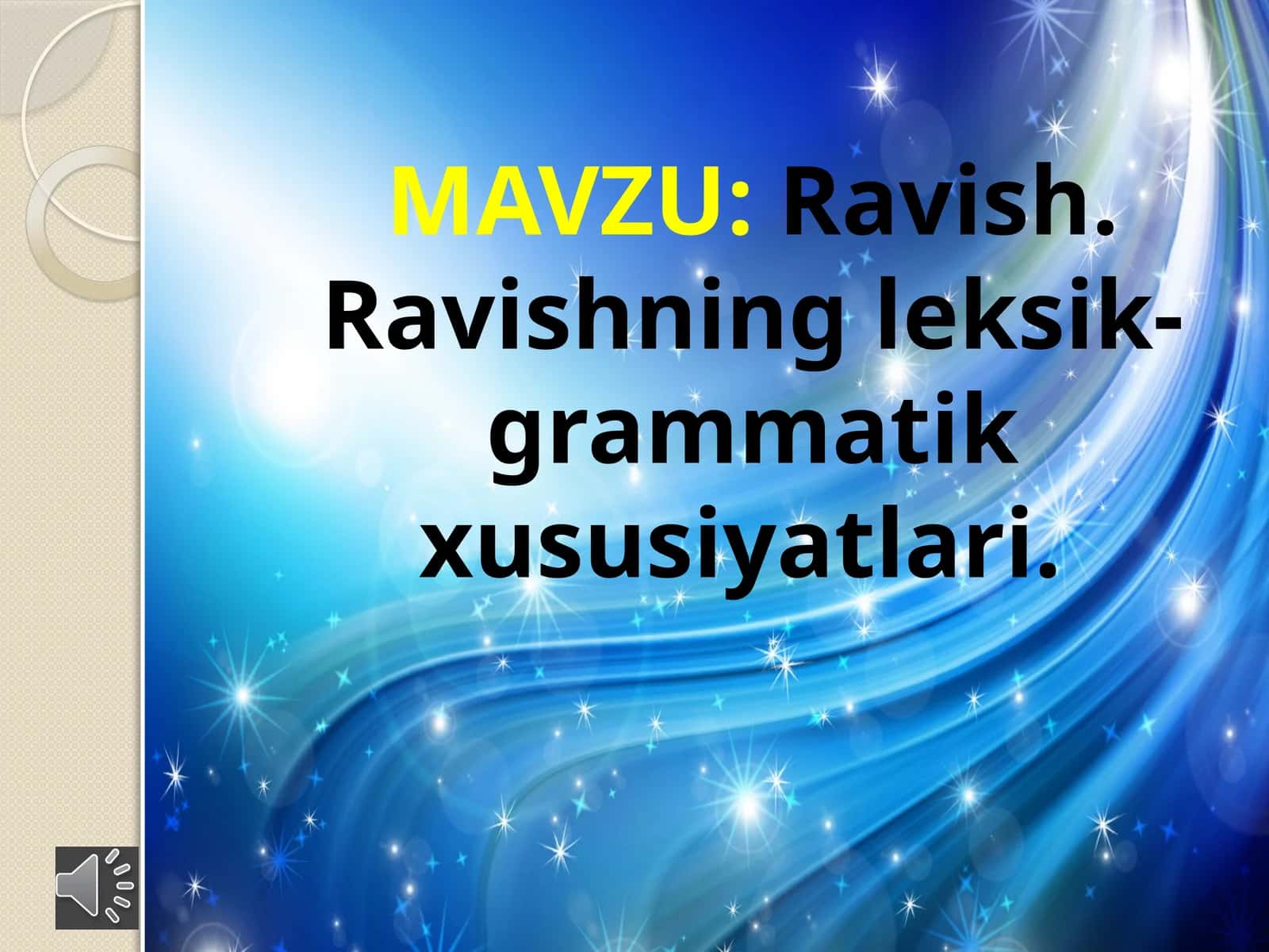 Ravishning leksik-grammatik xususiyatlari 1