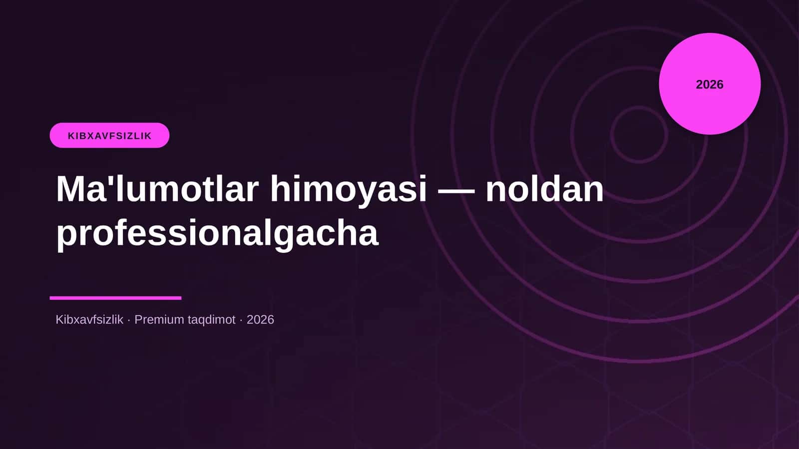 Ma'lumotlar himoyasi — noldan professionalgacha 1