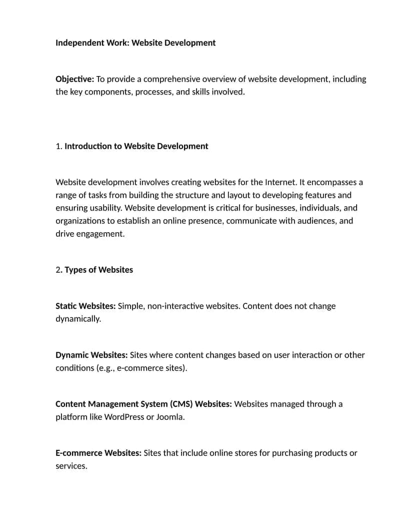 Website Development 1