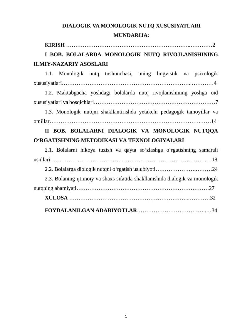 DIALOGIK VA MONOLOGIK NUTQ XUSUSIYATLARI 1