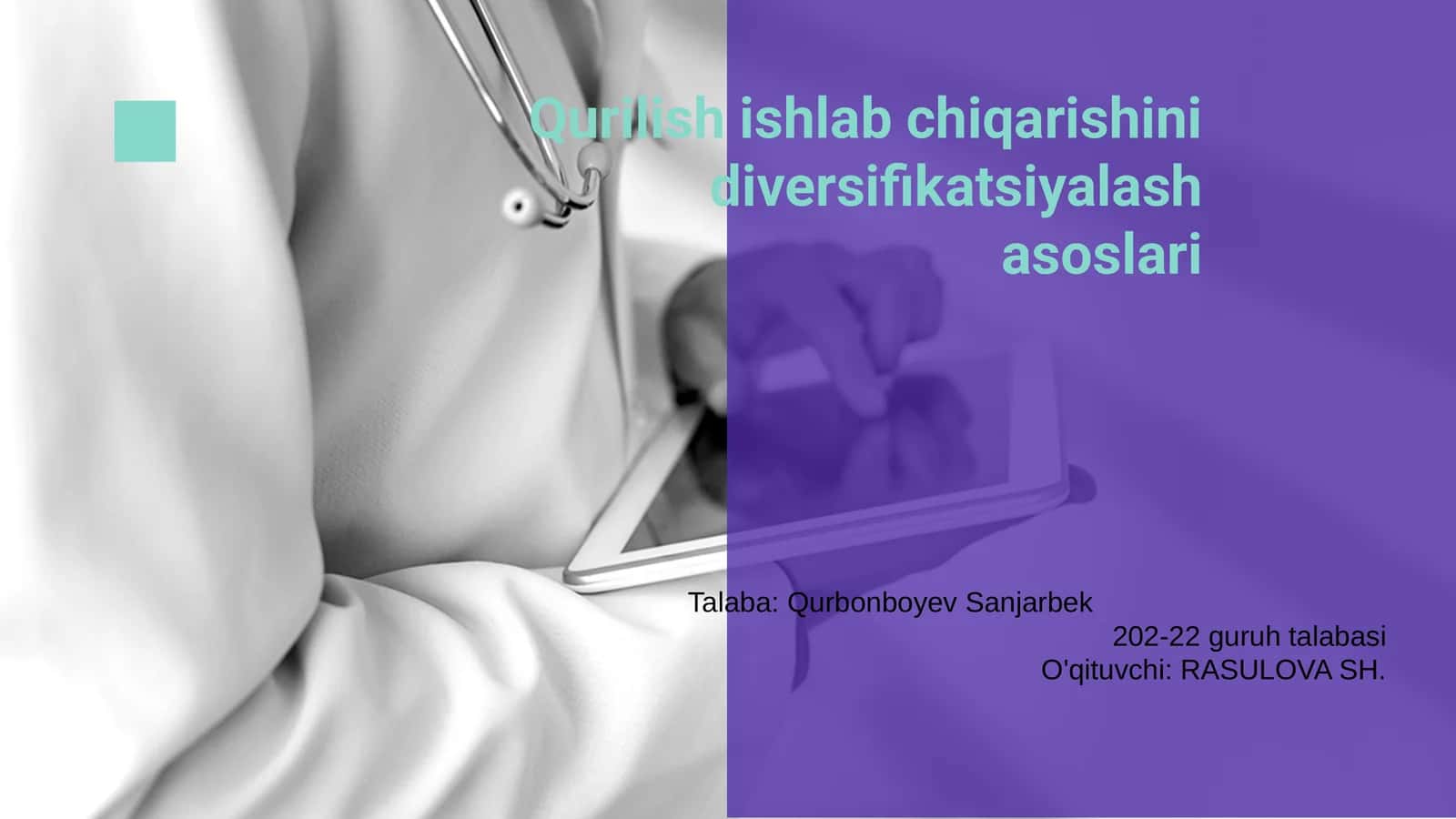 Qurilish ishlab chiqarishini diversifikatsiyalash asoslari 1