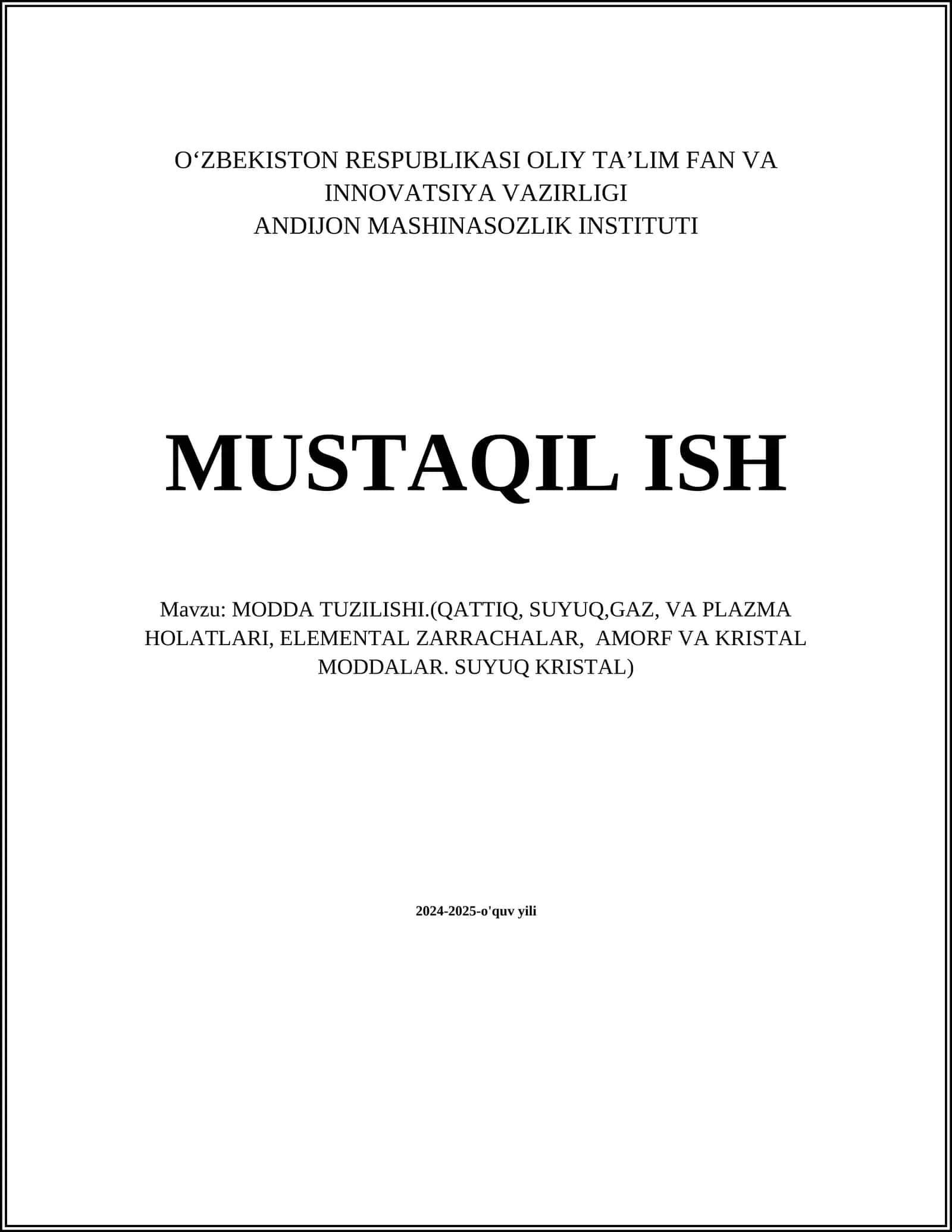 MODDA TUZILISHI 1