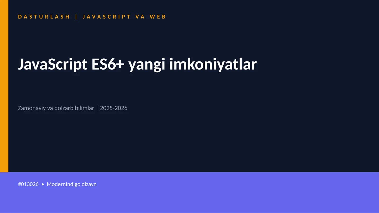 DASTURLASH | JAVASCRIPT VA WEB 1
