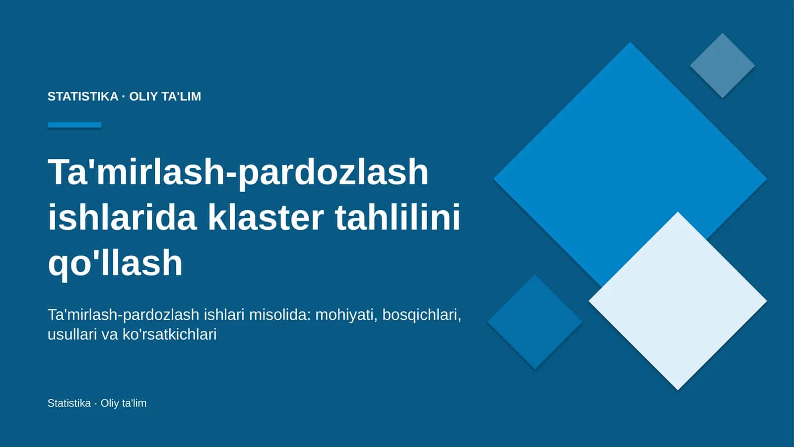 ta'mirlash pardozlash ishlarida klaster tahlilini qo'llash 5631 1