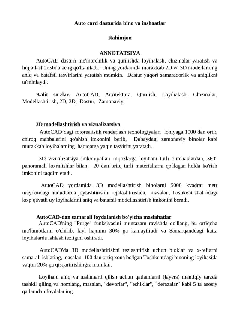 AutoCAD dasturi 1