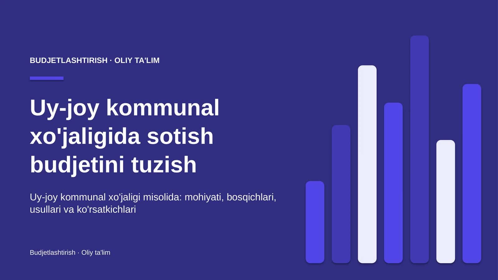 Uy-joy kommunal xo'jaligida sotish budjetini tuzish 1