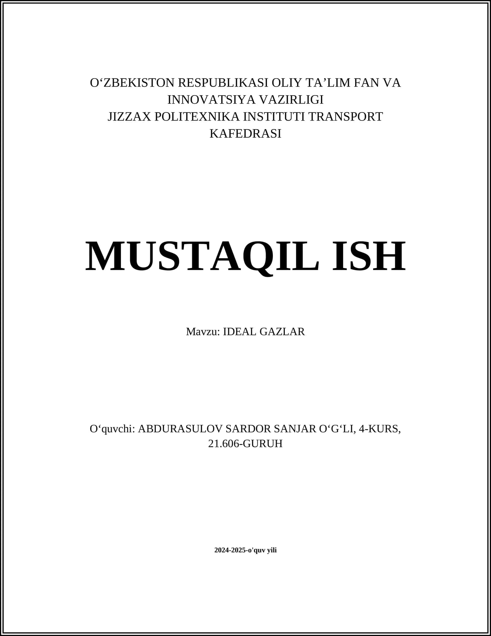 IDEAL GAZLAR 1