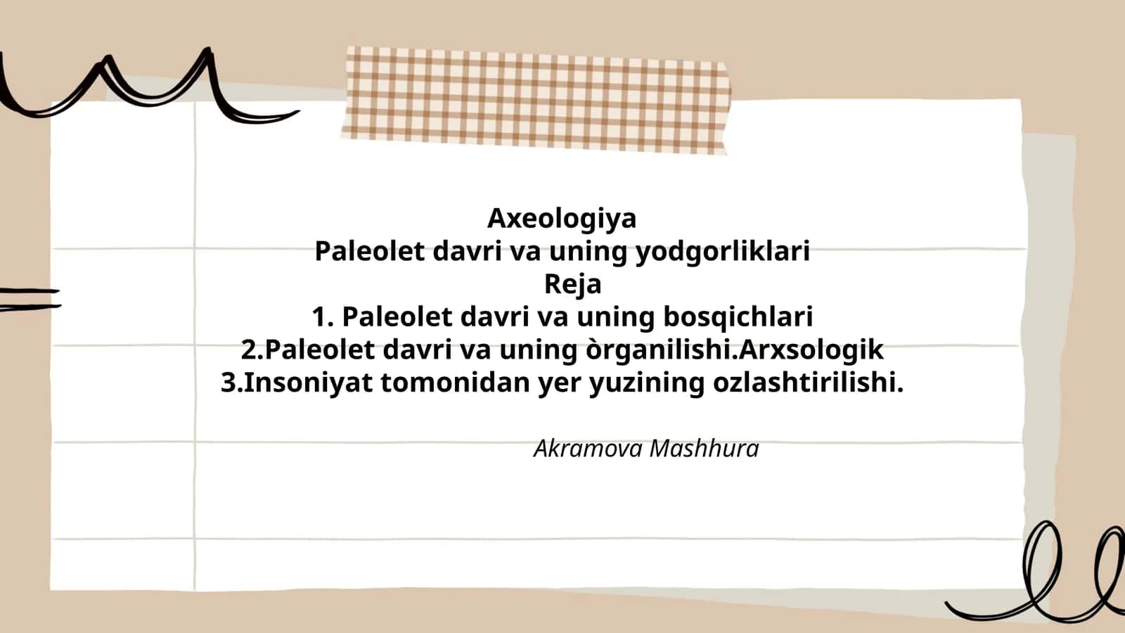 Paleolet davri va uning yodgorliklari 1