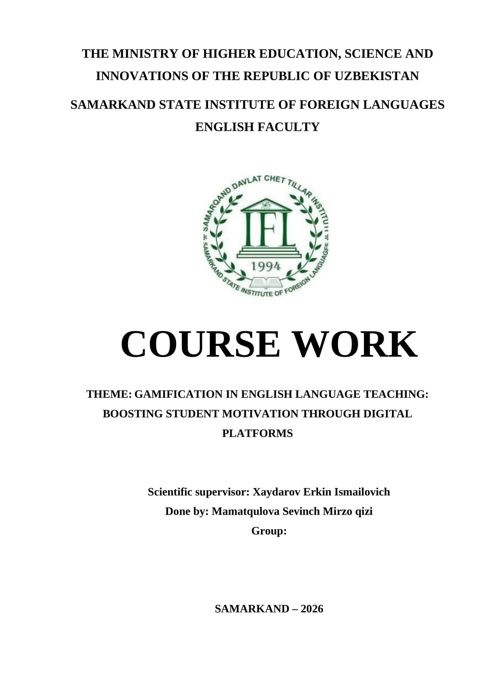 GAMIFICATION IN ENGLISH LANGUAGE TEACHING 1