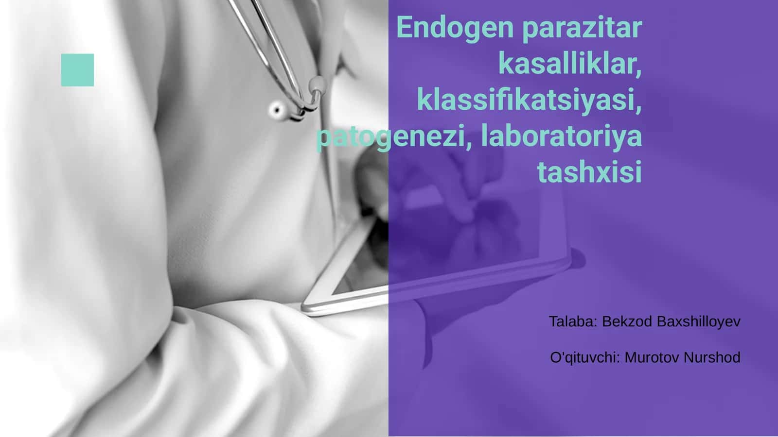 Endogen Parazitar Kasalliklar 1