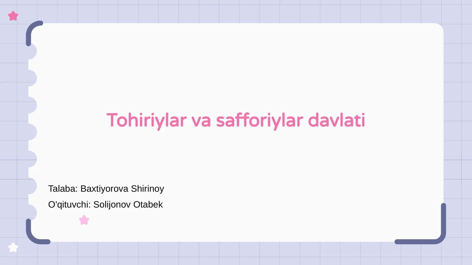Tohiriylar va safforiylar davlati 1