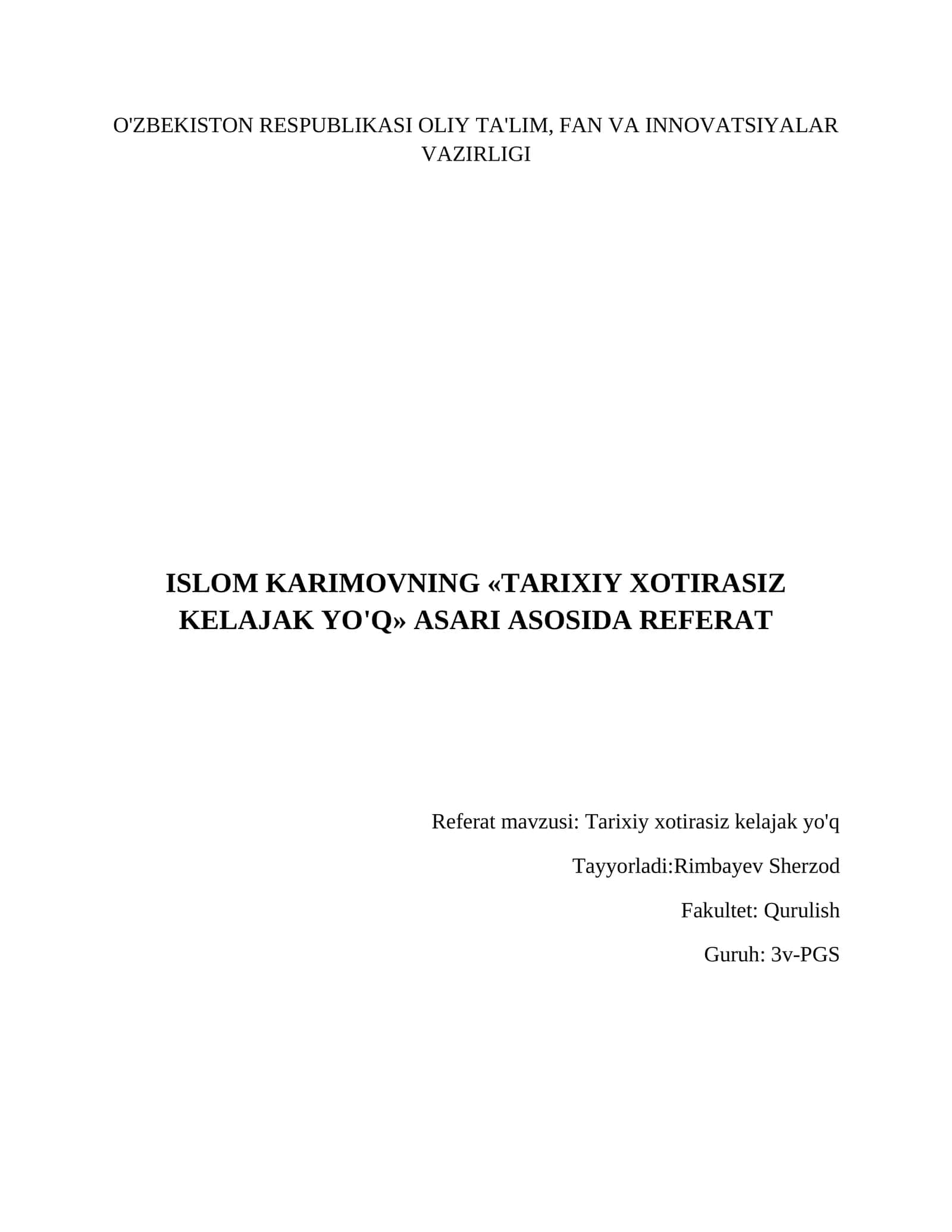 Referat I.Karimov 1