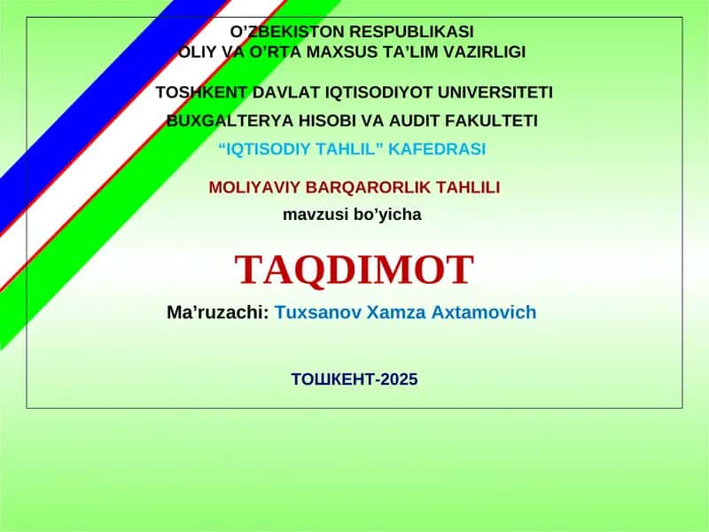 Moliyaviy Barqarorlik Tahlili 1