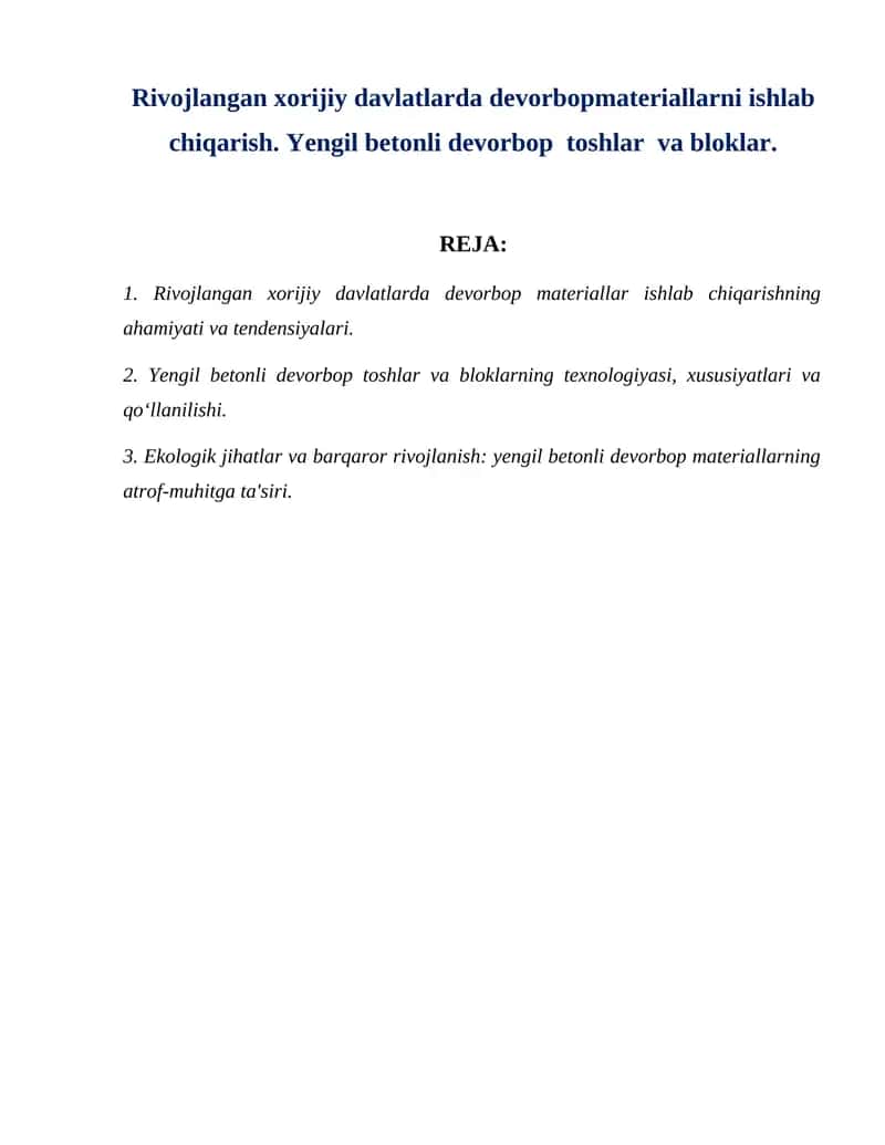 Yengil Betonli Devorbop Materiallar 1