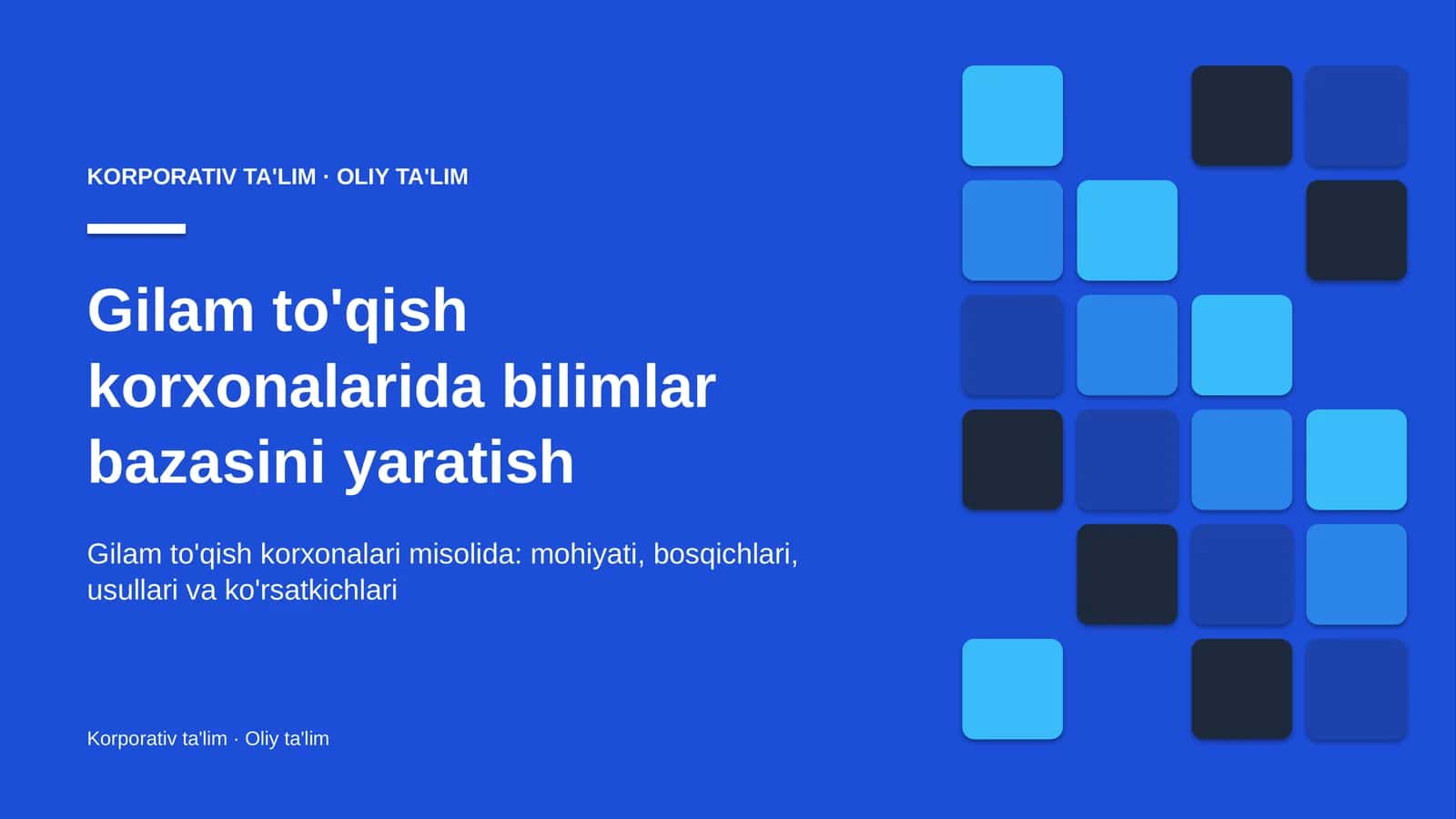 gilam to'qish korxonalarida bilimlar bazasini yaratish 6212 1