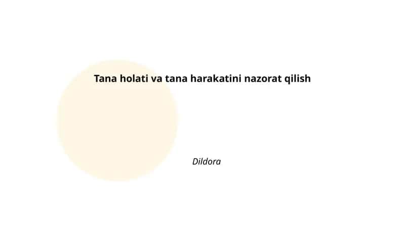 Postura nazorati va uning asabiy mexanizmlari 1