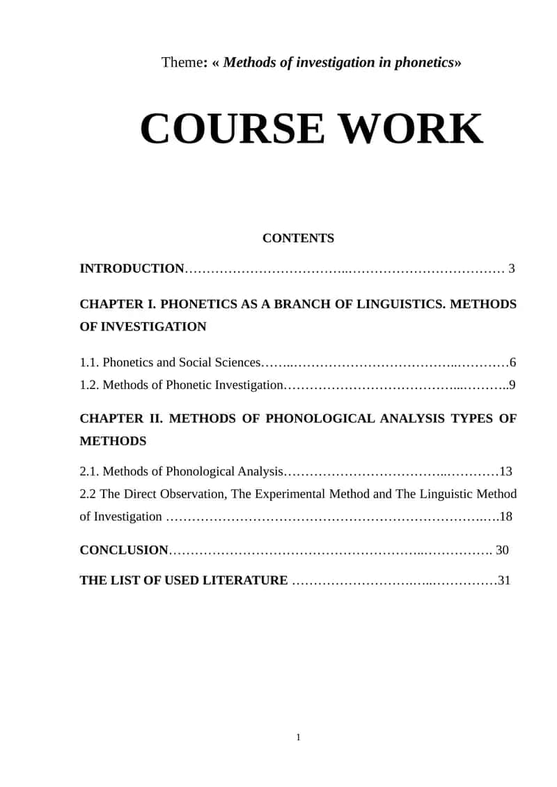 Methods of investigation in phonetics 1