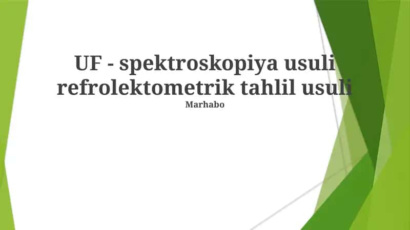 UV-Vis Reflektometriyasi 1