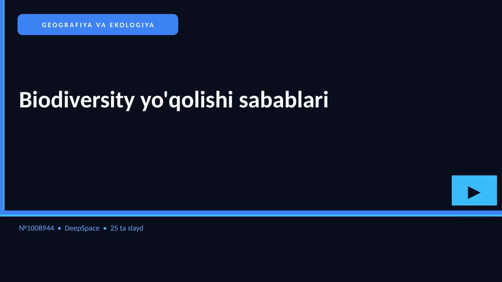 Biodiversity yo'qolishi sabablari 1