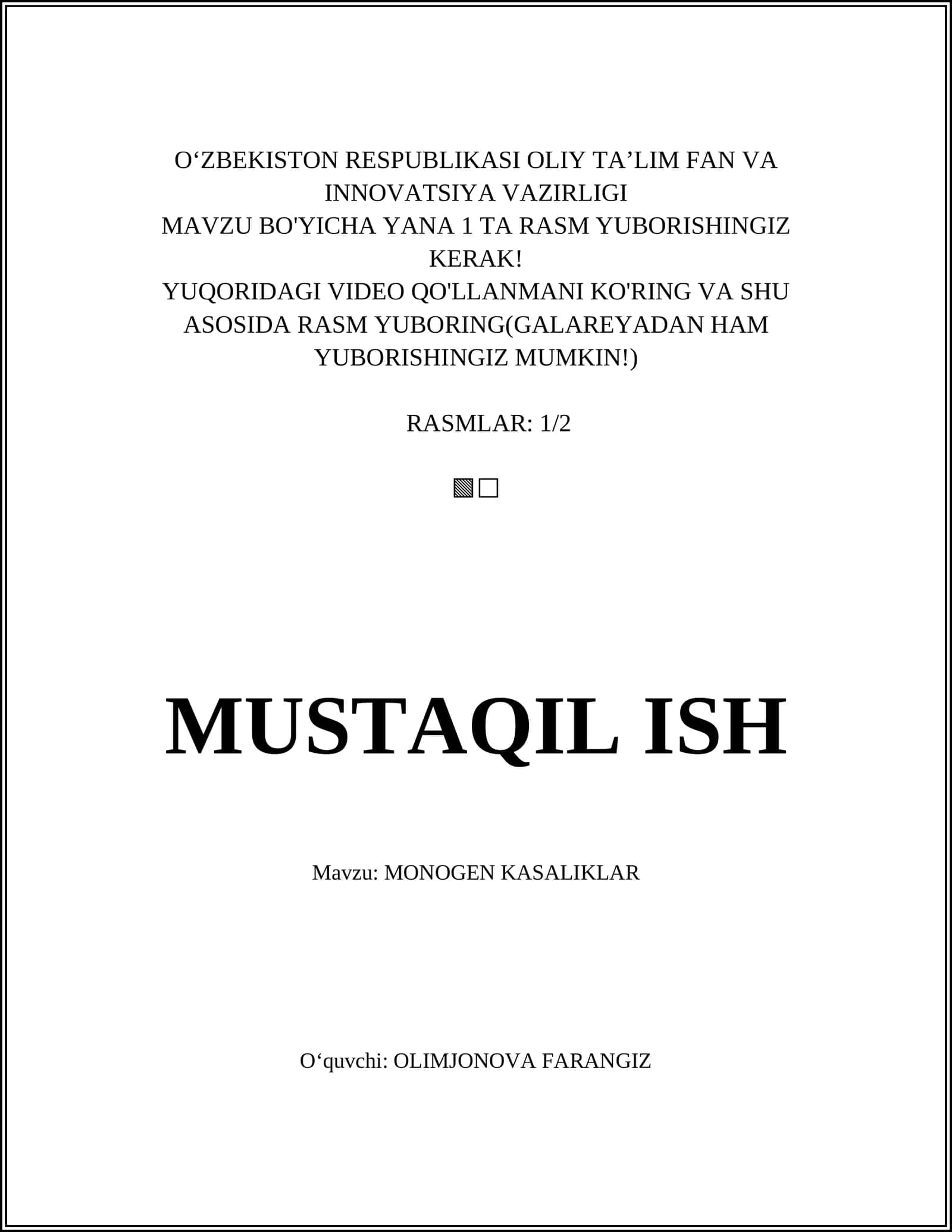 MONOGEN KASALIKLAR 1