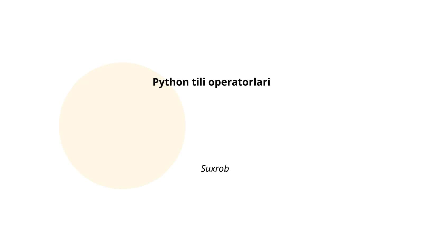 Python tili operatorlari 1