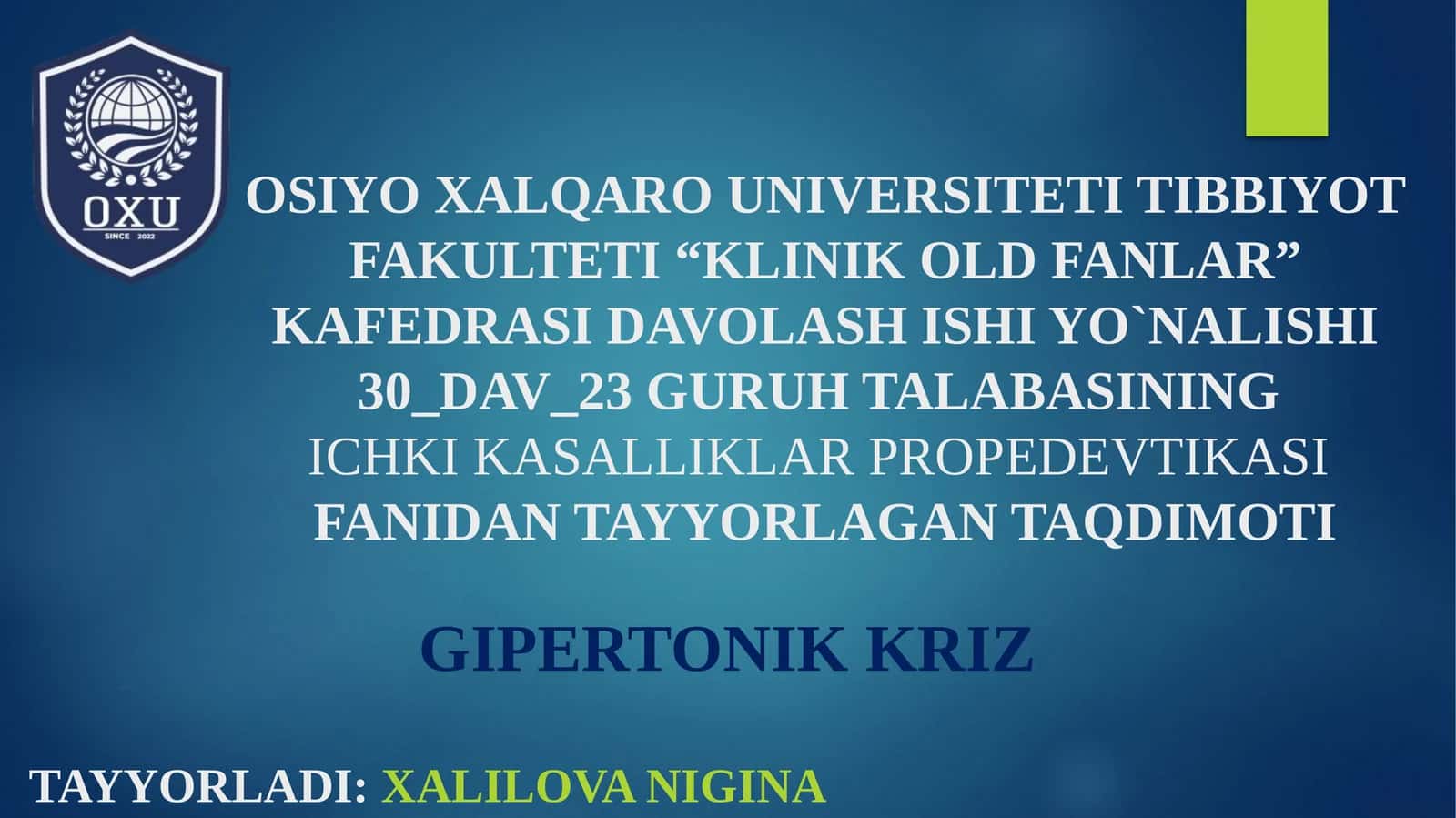 GIPERTONIK KRIZ 1