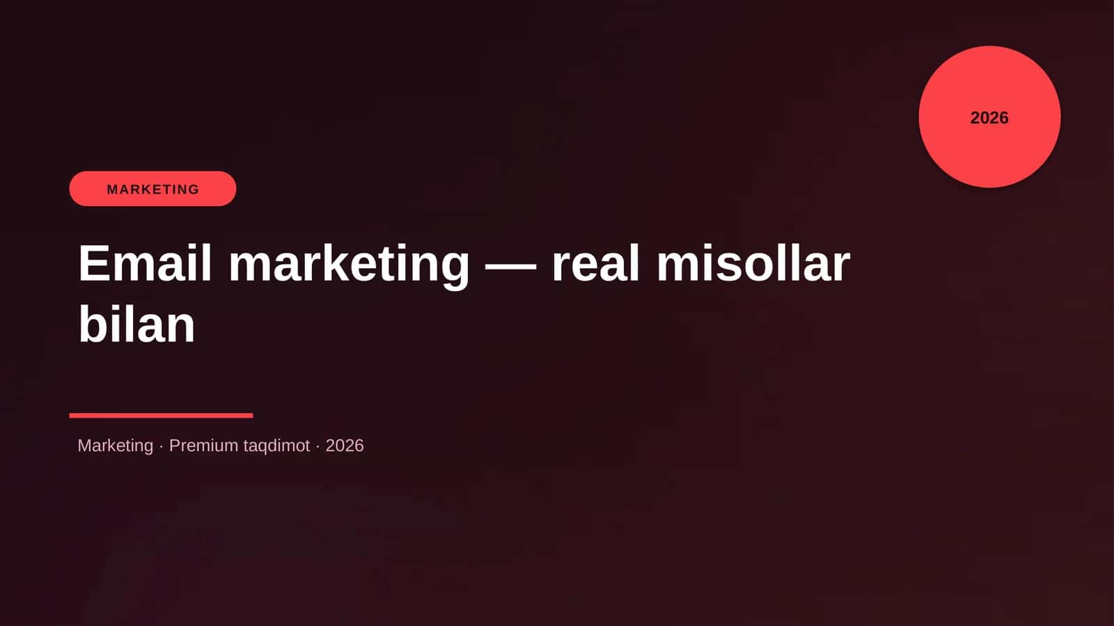 Email marketing — real misollar bilan 1