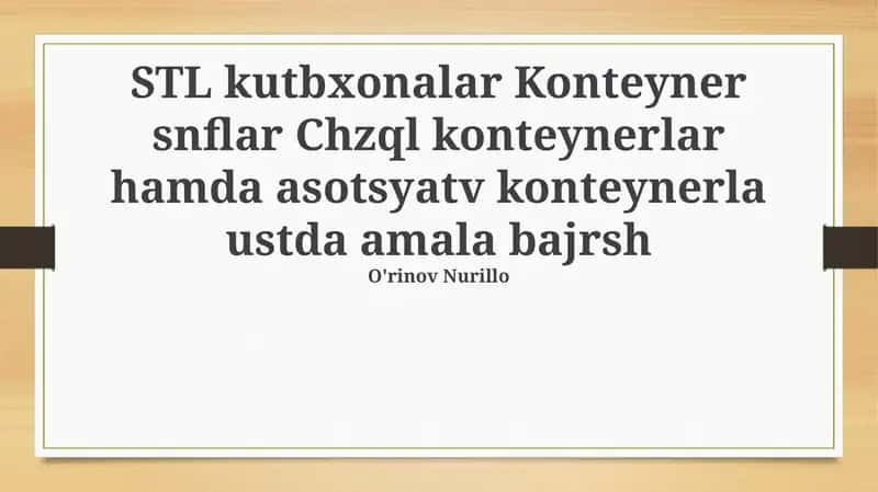 STL Konteyner Sinflari 1