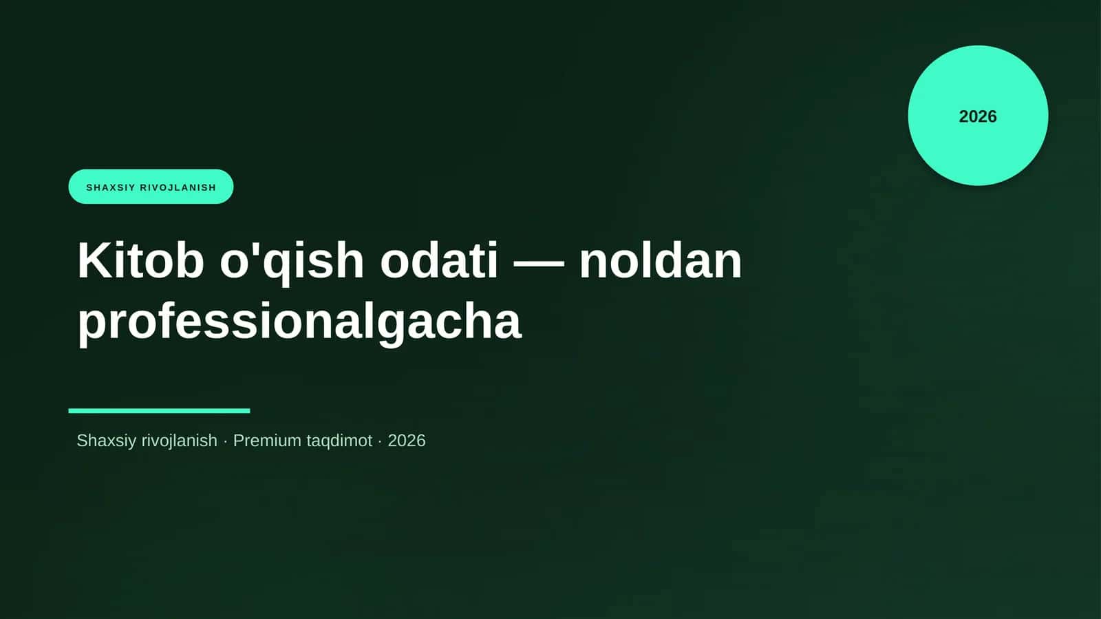 SHAXSIY RIVOJLANISH 1