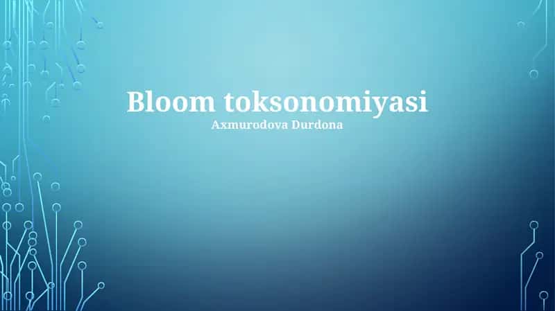 Bloom taksonomiyasi 1