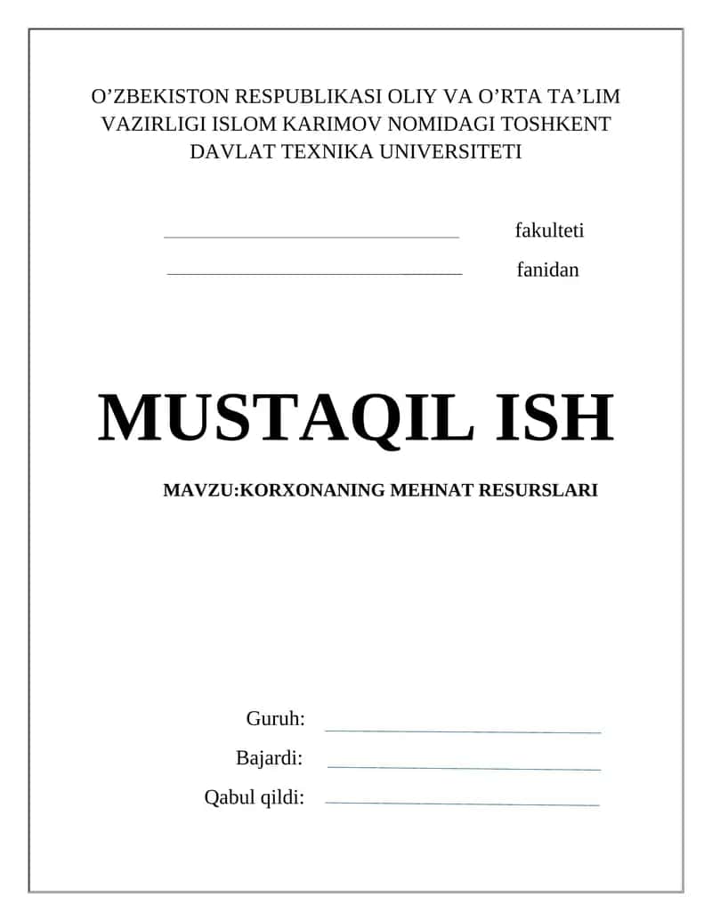 KORXONANING MEHNAT RESURSLARI 1
