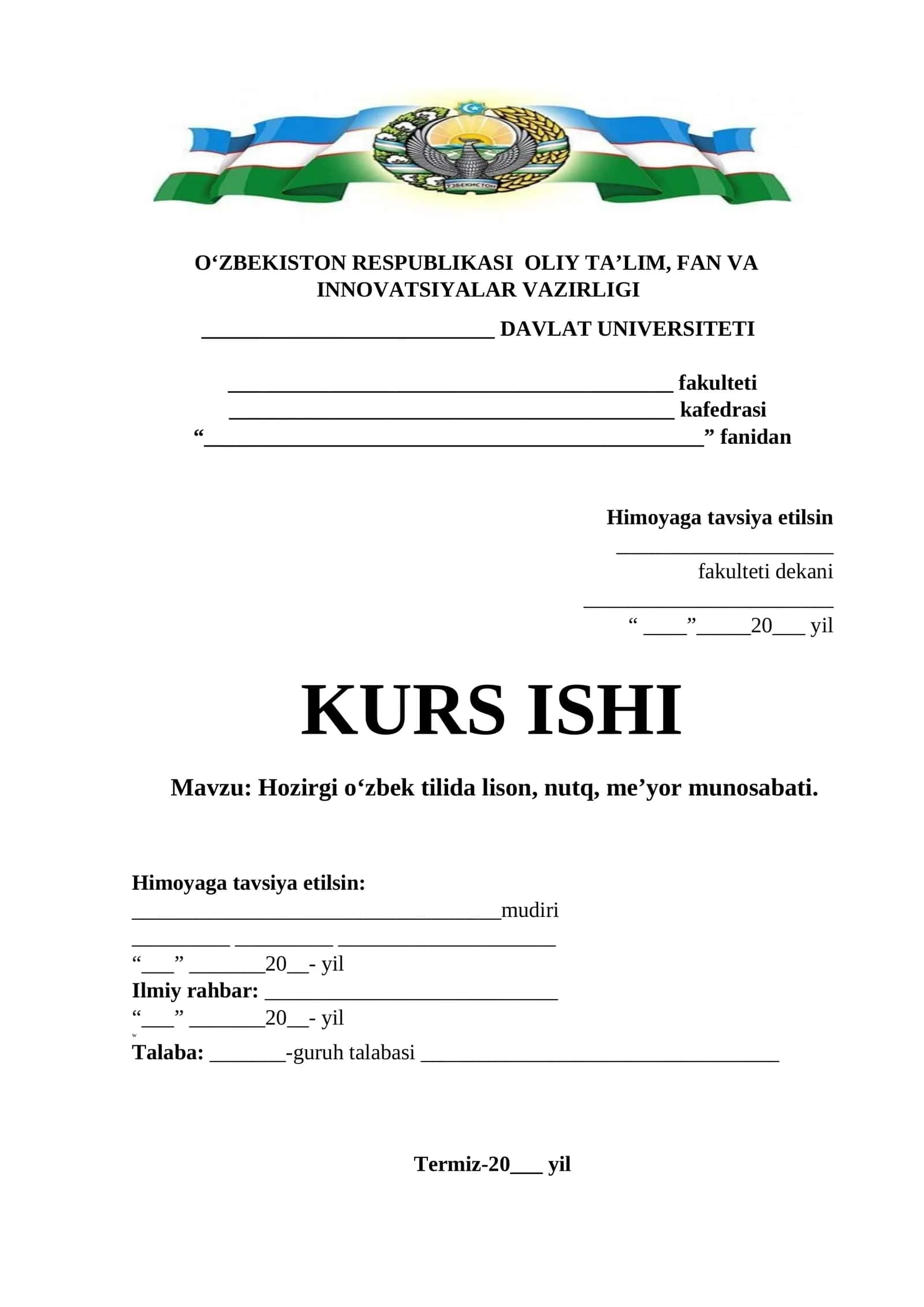 Hozirgi o'zbek tilida lison, nutq, me’yor munosabati 1