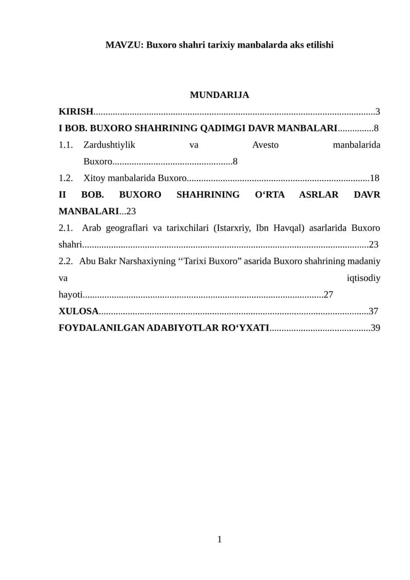 Buxoro shahri tarixiy manbalarda aks etilishi 1